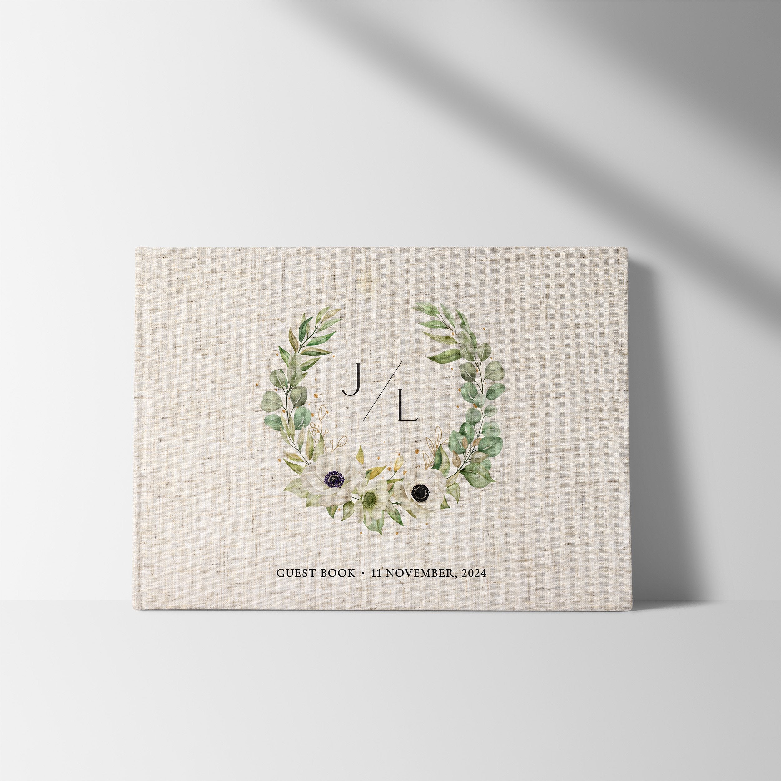 Wreath With Initials | Wedding Guest Book