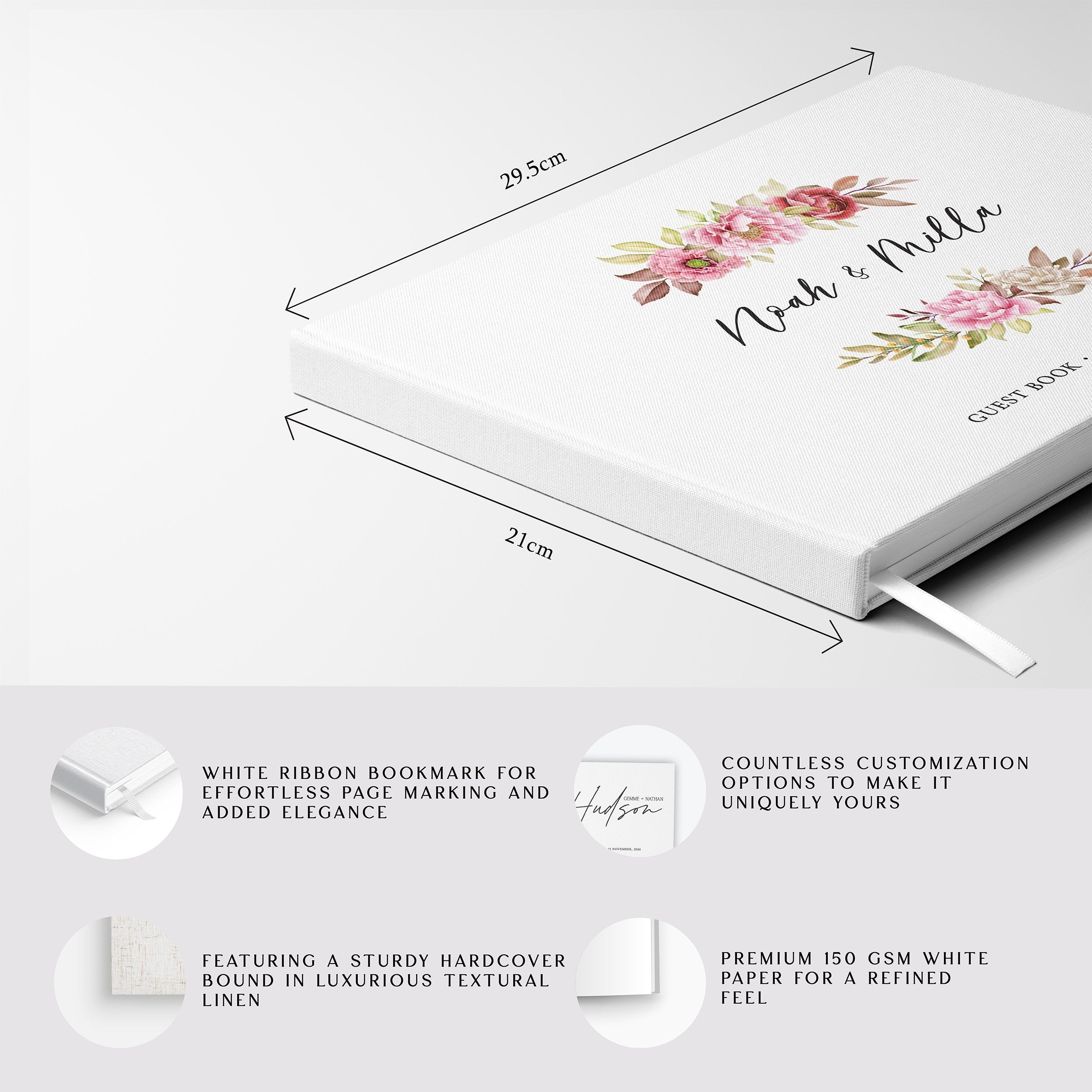 Pink Florals | Wedding Guest Book