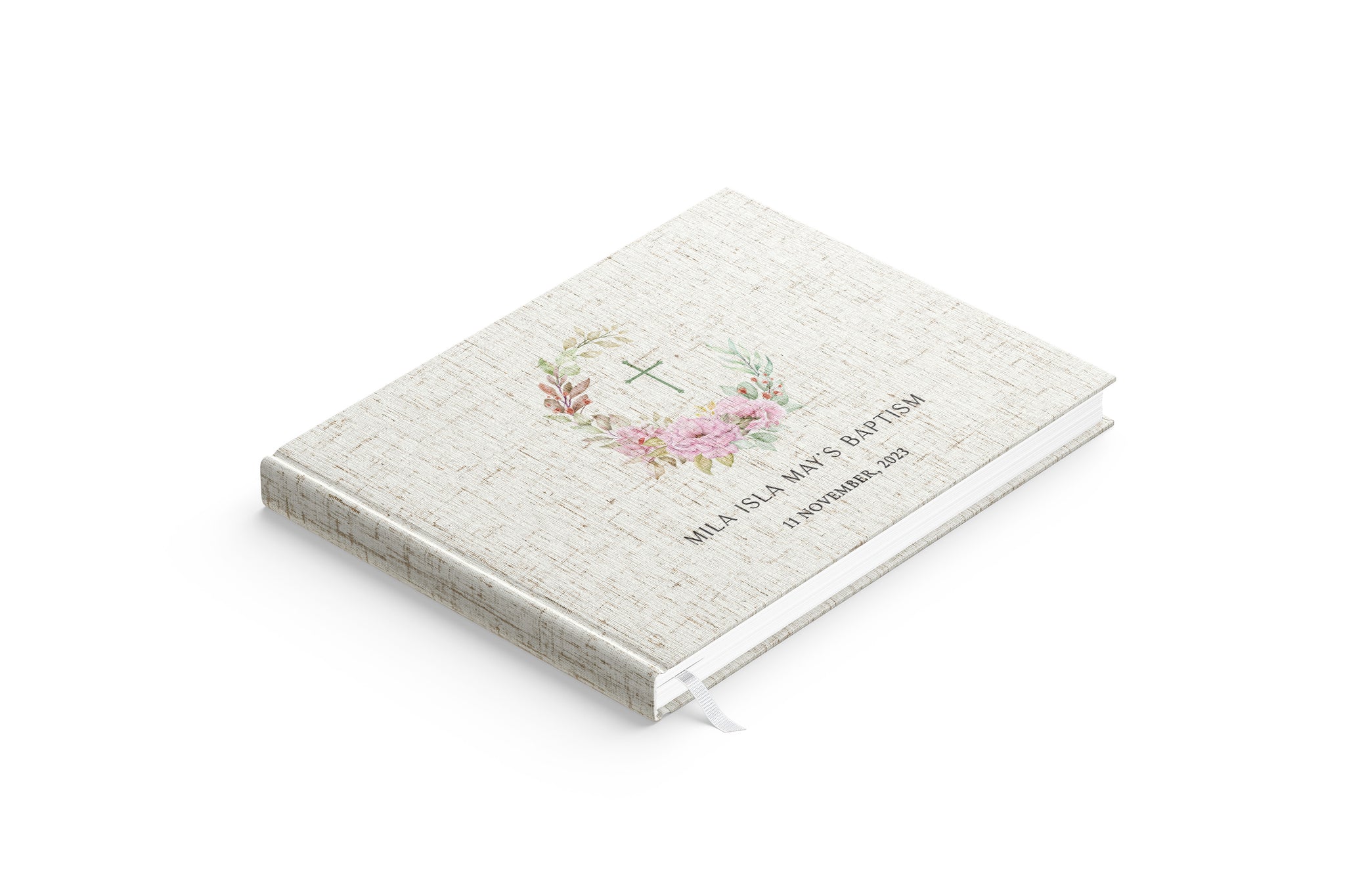 Floral Frame | Baptism Guest Book