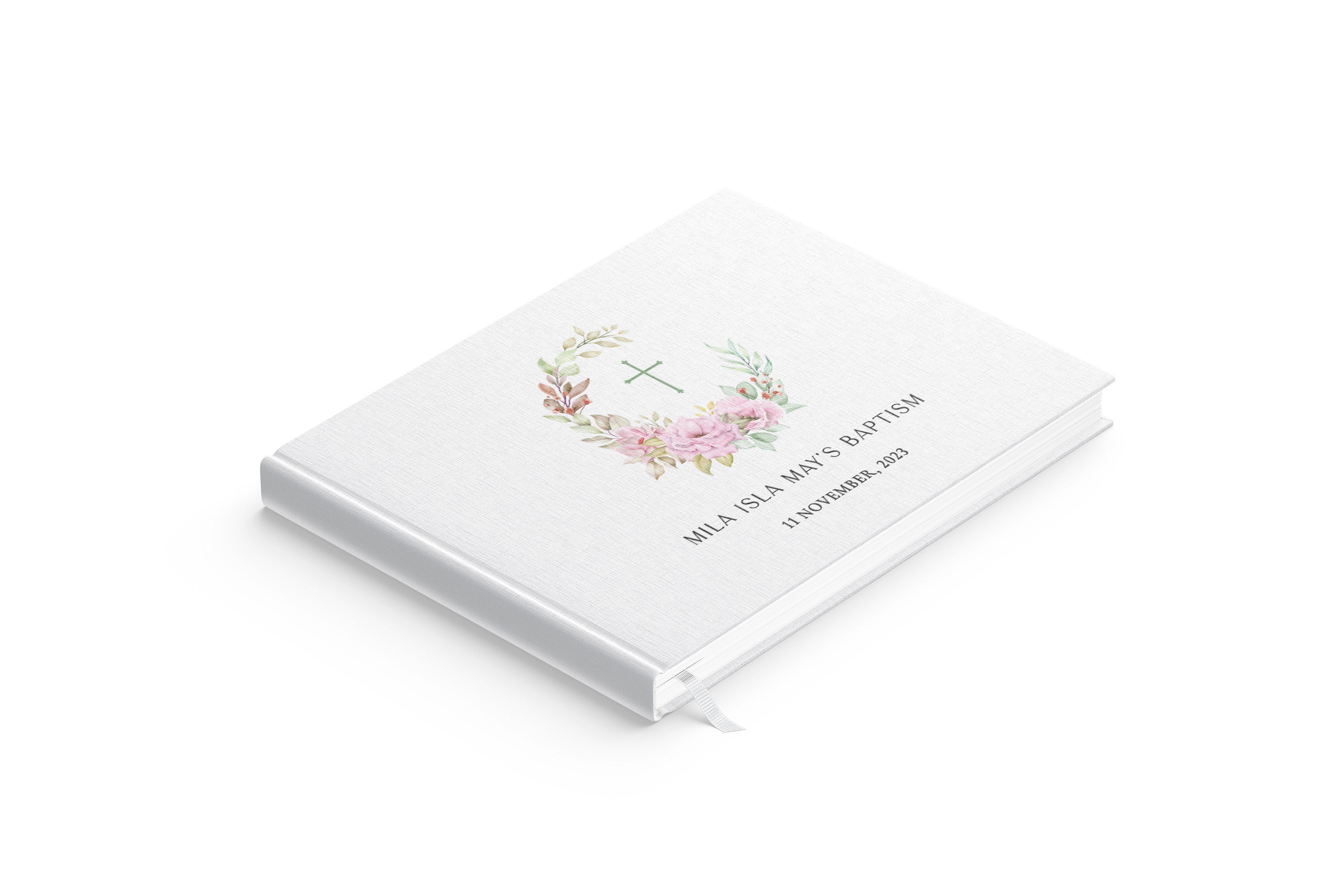 Floral Frame | Baptism Guest Book