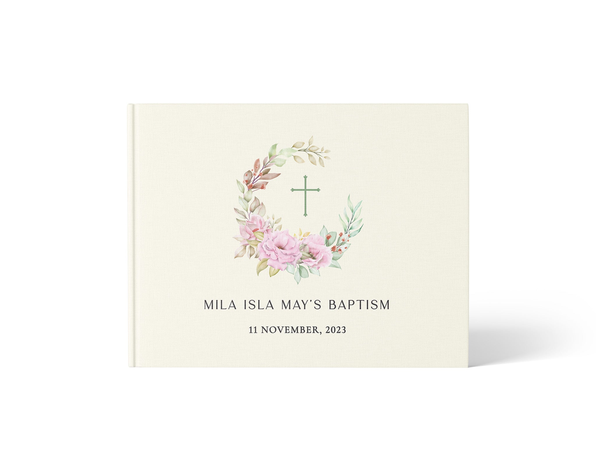 Floral Frame | Baptism Guest Book