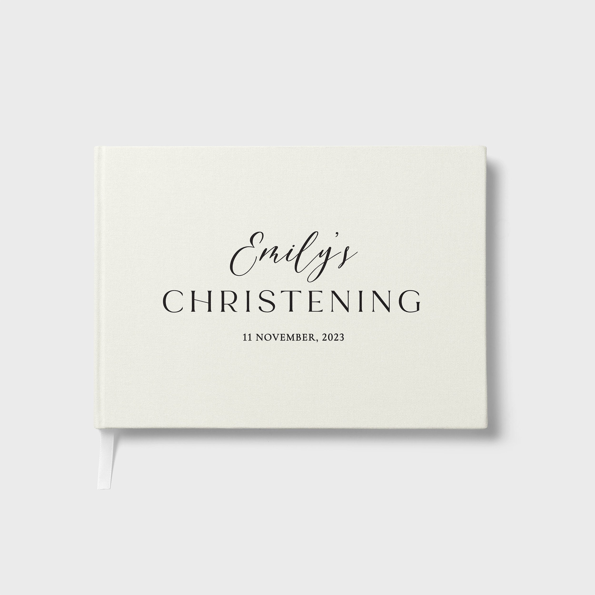 Serene Script | Christening Guest Book